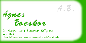 agnes bocskor business card